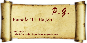 Perdéli Gejza névjegykártya